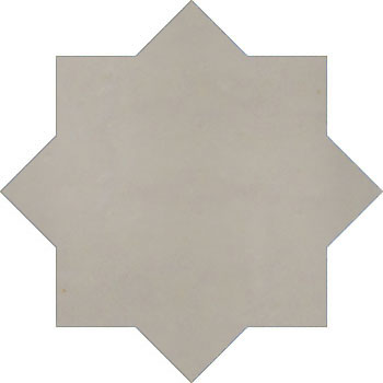 Mosaic House Moroccan tile Alice Star 25 Light Gray  solid hand painted 